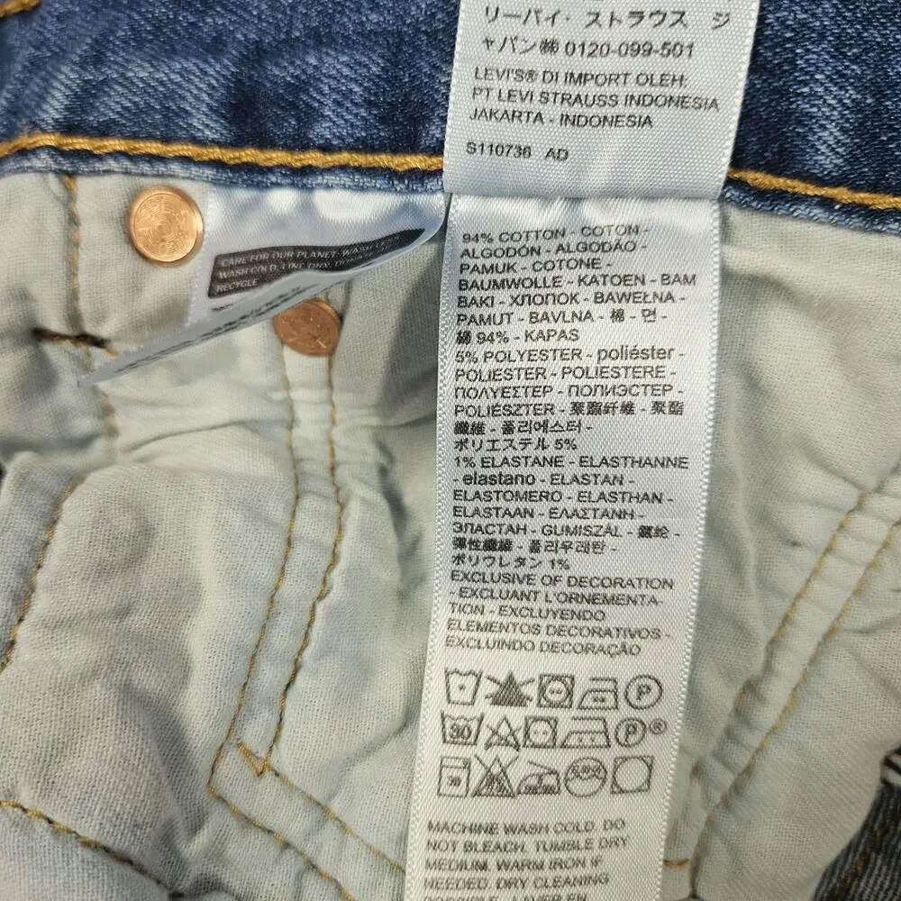 Levis 501 Jeans Mens 32x34 Fits (31.5x33) Blue Button‎ Fly Denim Pants Straight